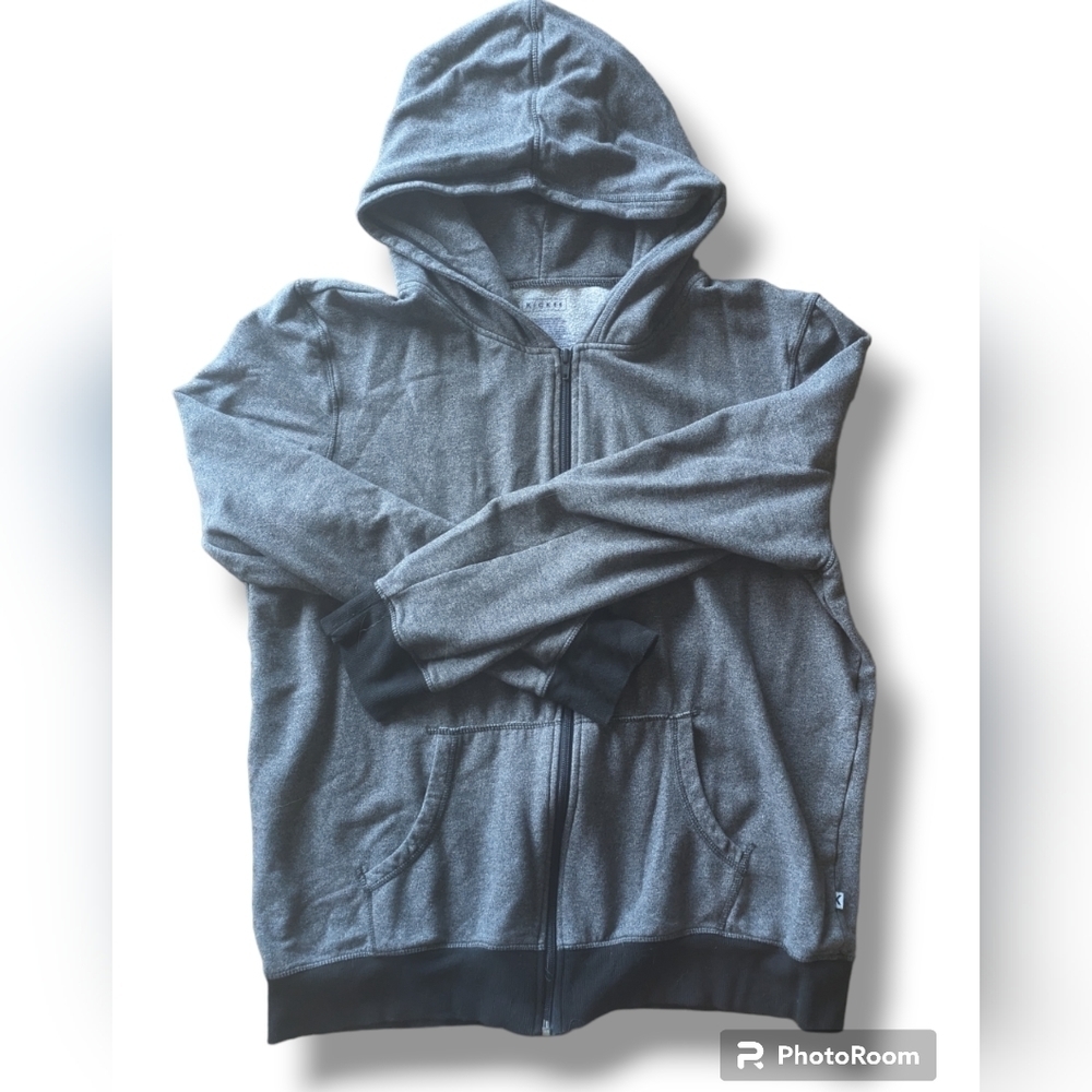 Kickee Men’s Bamboo Fleece Zip Hoodie Large Gray Soft Lightweight Zip-Up J